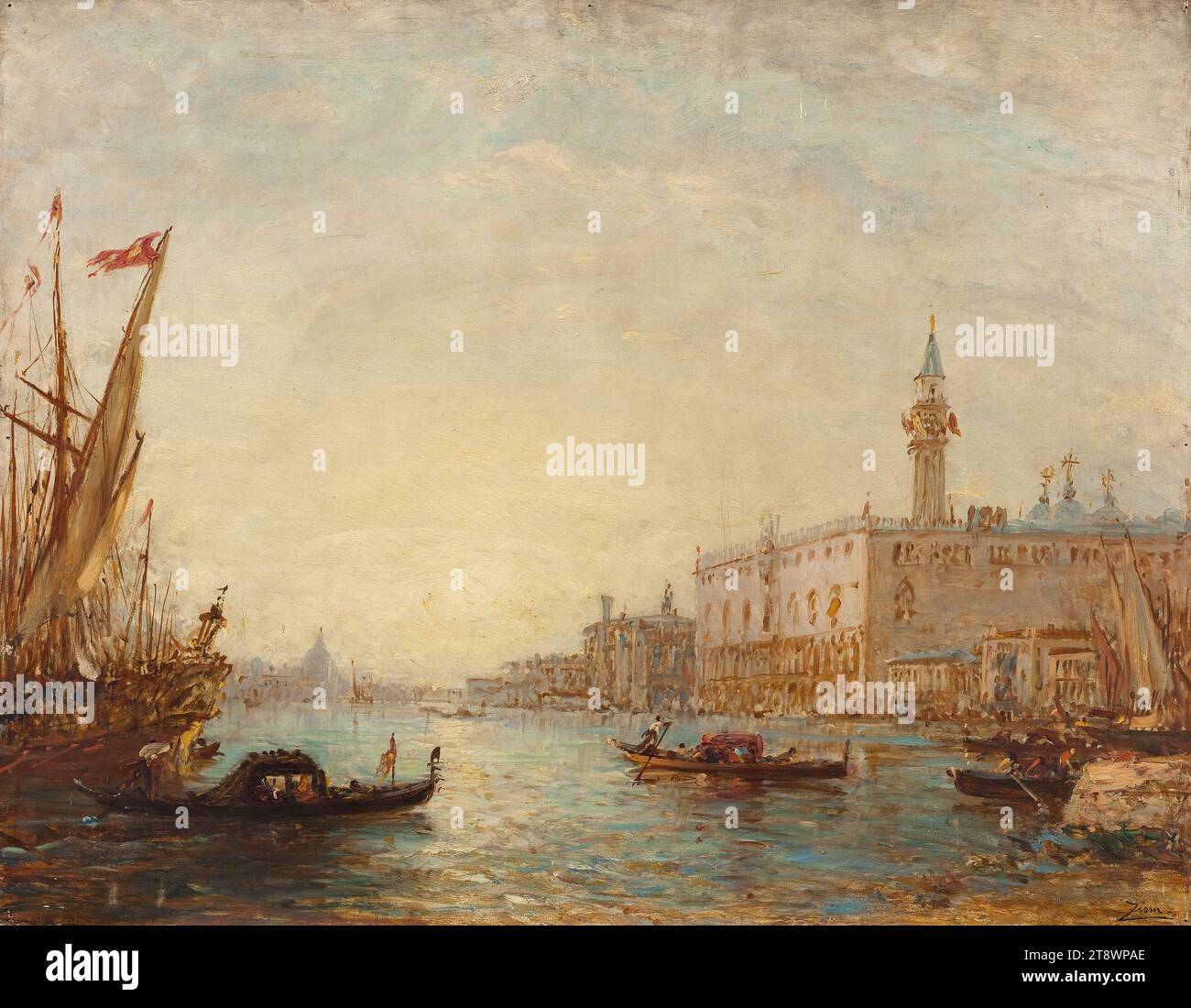 Venice Italy, Doge's Palace, Ziem, Felix, Painter, Between 1870 and 1890, 2nd half of the 19th century, Painting, Oil painting, Wood, Height: 71.5 cm, Width: 92 cm Stock Photo