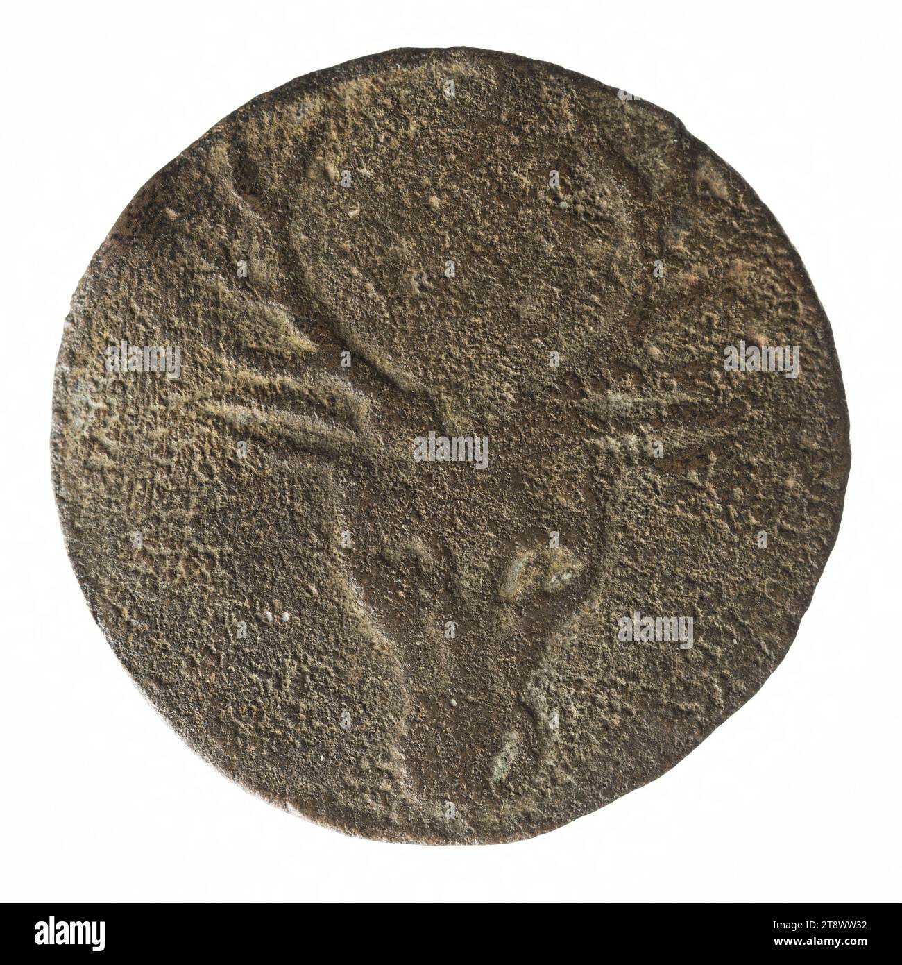 Venerie, 14th century, Anonymous, Engraver in medals, Between 1300 and 1400, 14th century, Numismatics, Token (numismatics), Copper, Dimensions - Work: Diameter: 2.2 cm, Weight (type dimension): 1.78 g Stock Photo