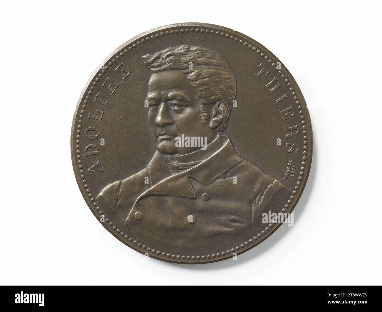 Adolphe Thiers (1797-1877), President of the Republic (1871-1873), 1873, Borrel, Alfred, Engraver in medals, Array, Numismatics, Medal Stock Photo