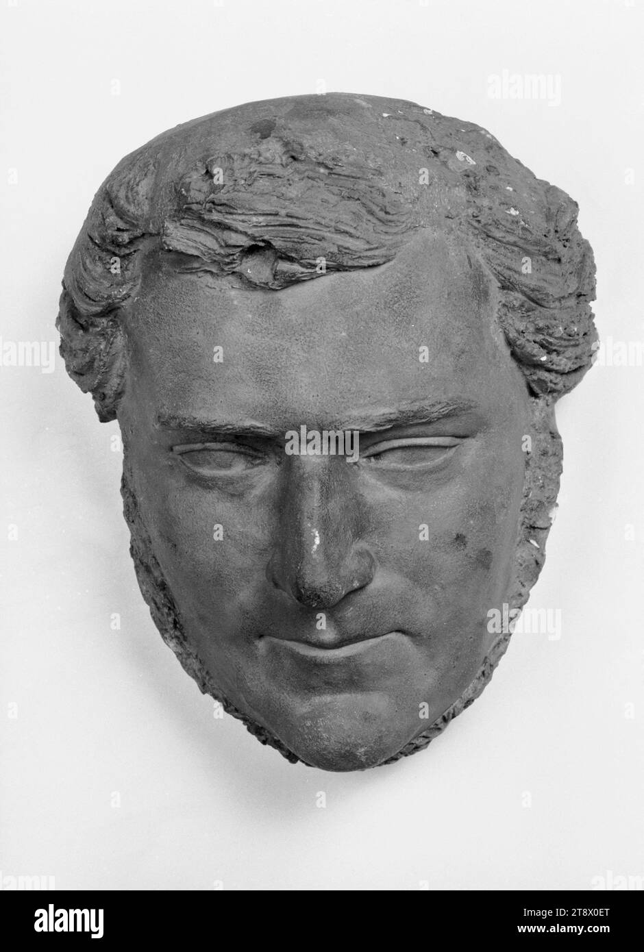 Serious portrait of a bearded man., Dantan, Jean Pierre (dit Dantan Jeune), Sculptor, 19th century, Sculpture, Mask, Dimensions - Work: Height: 23 cm Stock Photo