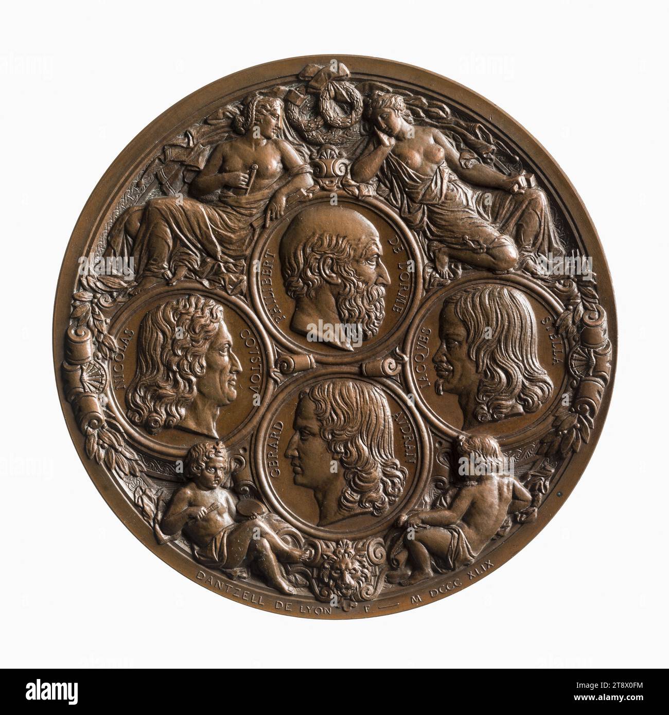 Medal of the Society of Friends of the Arts of Lyon founded in 1836, 1849, Dantzell, Joseph, Engraver in medals, Array, Numismatics, Medal, Dimensions - Work: Diameter: 8.1 cm, Weight (type dimension): 256.29 g Stock Photo