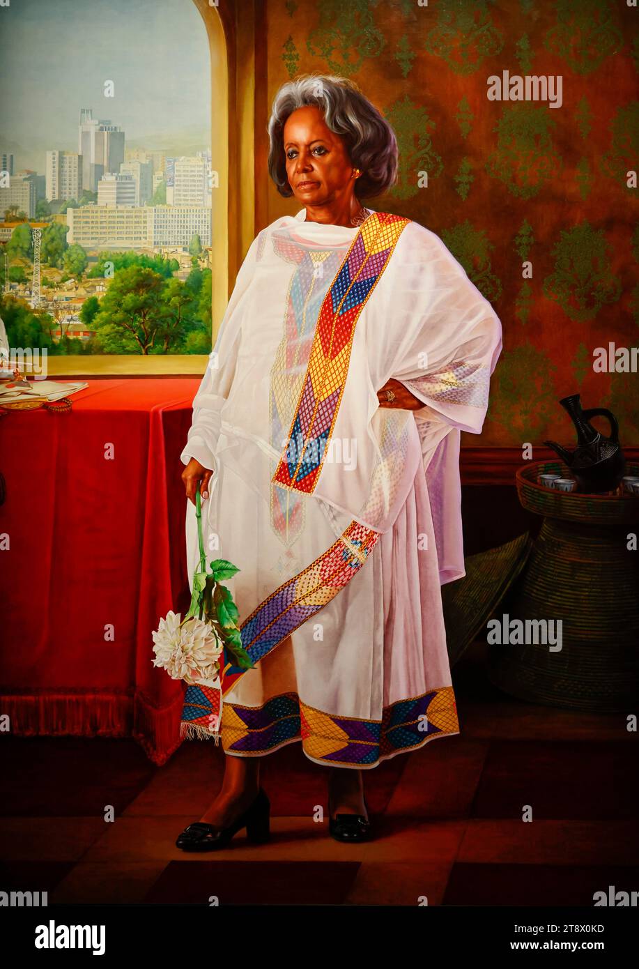 KEHINDE WILEY EXHIBITION AT THE MUSEE DU QUAI BRANLY: A PICTORIAL JOURNEY THROUGH AFRICAN POWER Stock Photo
