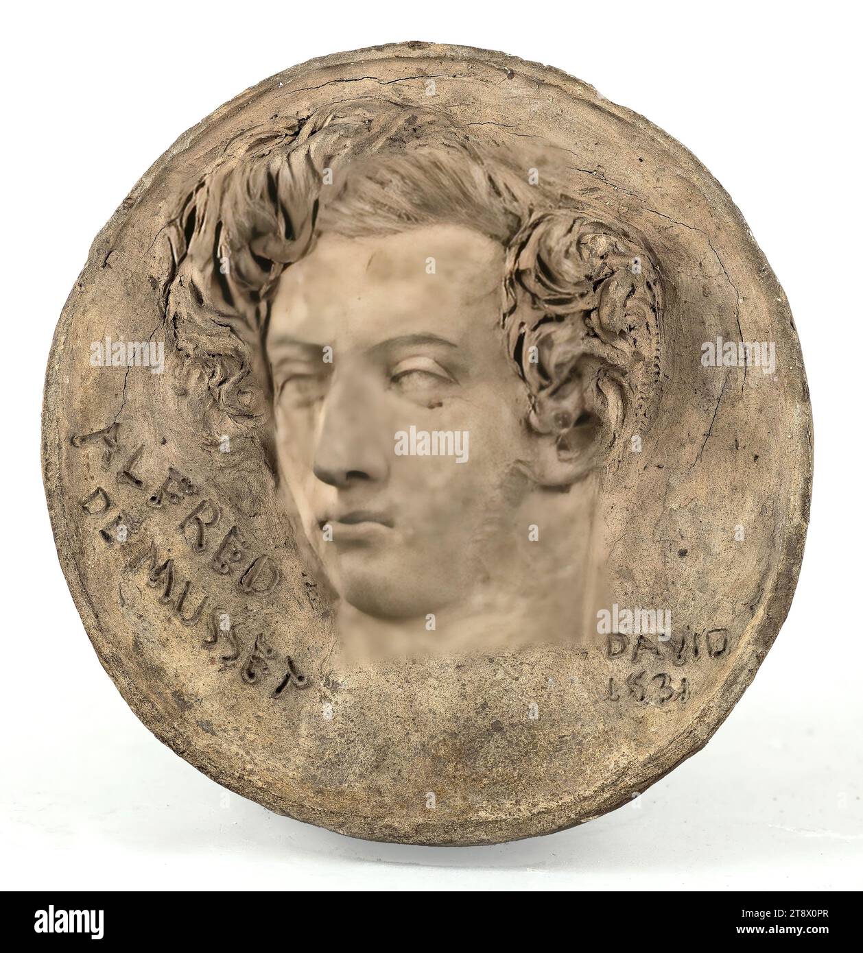 Portrait of Alfred de Musset (1810-1857), David d'Angers, Pierre-Jean, Sculptor, In 1831, 19th century, Sculpture, Medallion (sculpture), Dimensions - Work: Diameter: 15.5 cm Stock Photo