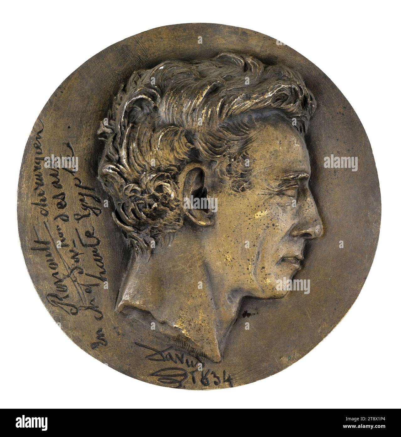 Portrait of Renoult, Egyptian Army Surgeon, David d'Angers, Pierre-Jean, Sculptor, In 1834, 19th century, Sculpture, Medallion (sculpture), Dimensions - Work: Diameter: 16.7 cm Stock Photo