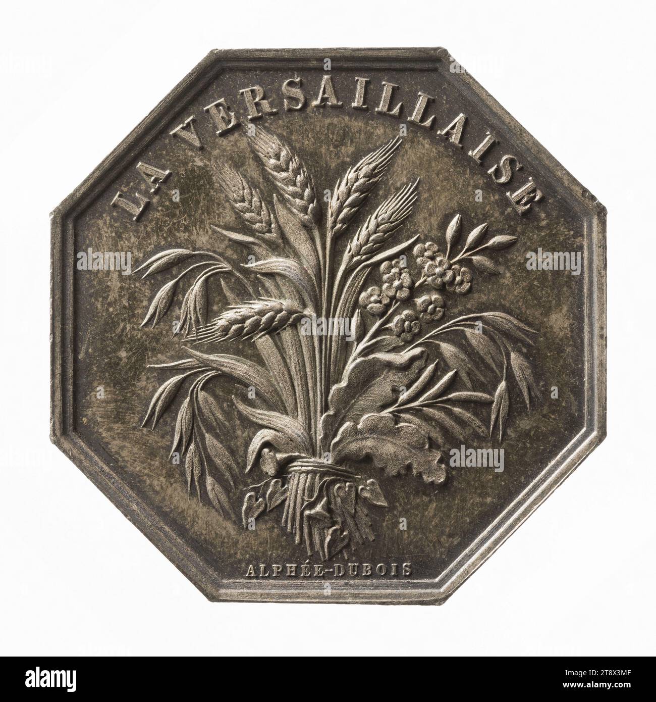 La Versaillaise: mutual insurance company against hail, June 27, 1834, Dubois, Alphée, Engraver in medals, In 1837, Numismatics, Token (numismatics), Silver, Dimensions - Work: Diameter: 3.5 cm, Weight (type dimension): 16.39 g Stock Photo