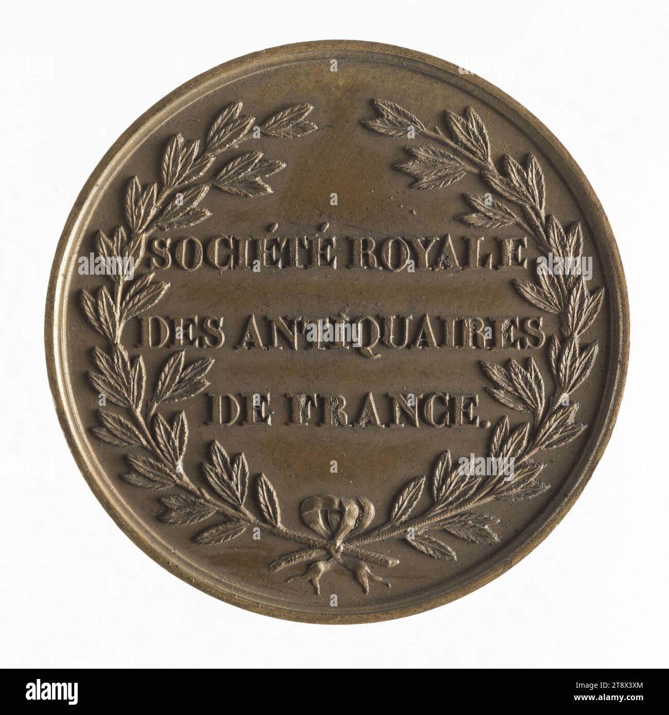 Royal Society of Antiquaries of France, 19th century, Dubois (painter), Engraver in medals, Puymaurin, Jean-Pierre Casimir de Marcassus de, baron, Author of the model, 19th century, Numismatics, Token (numismatics), Bronze, Dimensions - Work: Diameter: 3.3 cm, Weight (type dimension): 17.9 g Stock Photo