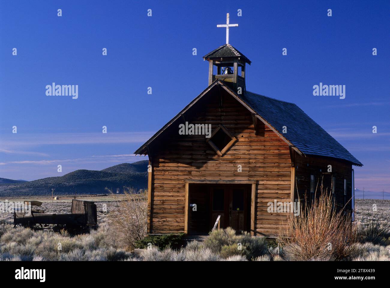 Rustic church, Homestead Village Museum, Christmas Valley National Back