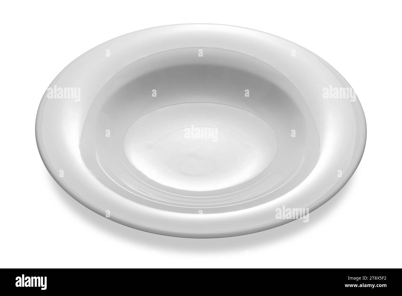 White ceramic dish  isolated on white with clipping path included Stock Photo