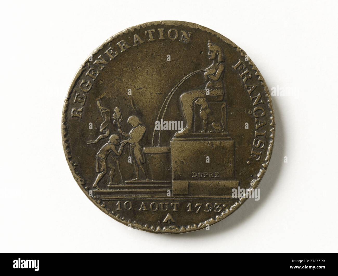 Coin of five decimes 'French Regeneration', 1793, Dupré, Augustin or Auguste, Engraver in medals, Array, Numismatics, Currency, Paris, Dimensions - Work: Diameter: 3.54 cm, Weight (type dimension): 24.84 g Stock Photo