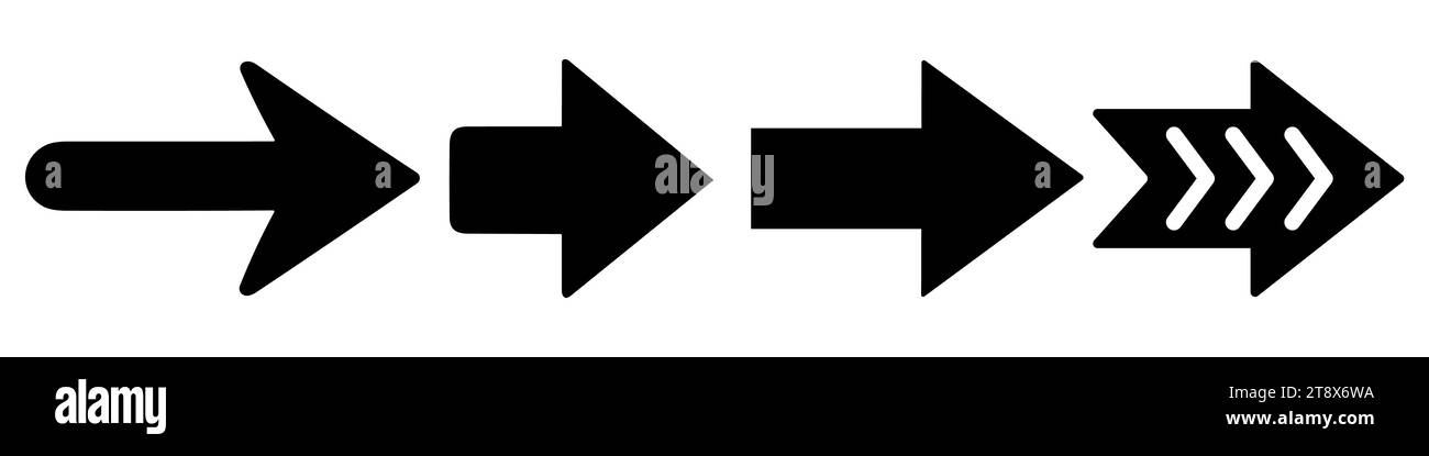 Arrow icon. Set of black arrows on white background. Vector ...
