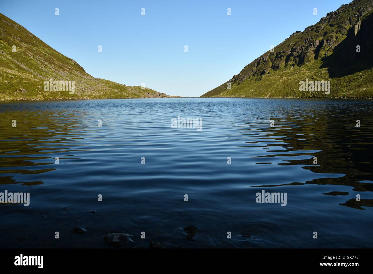 Coumshingaun Corrie Lake and the surrounding of Comeragh Mountains Stock Photo