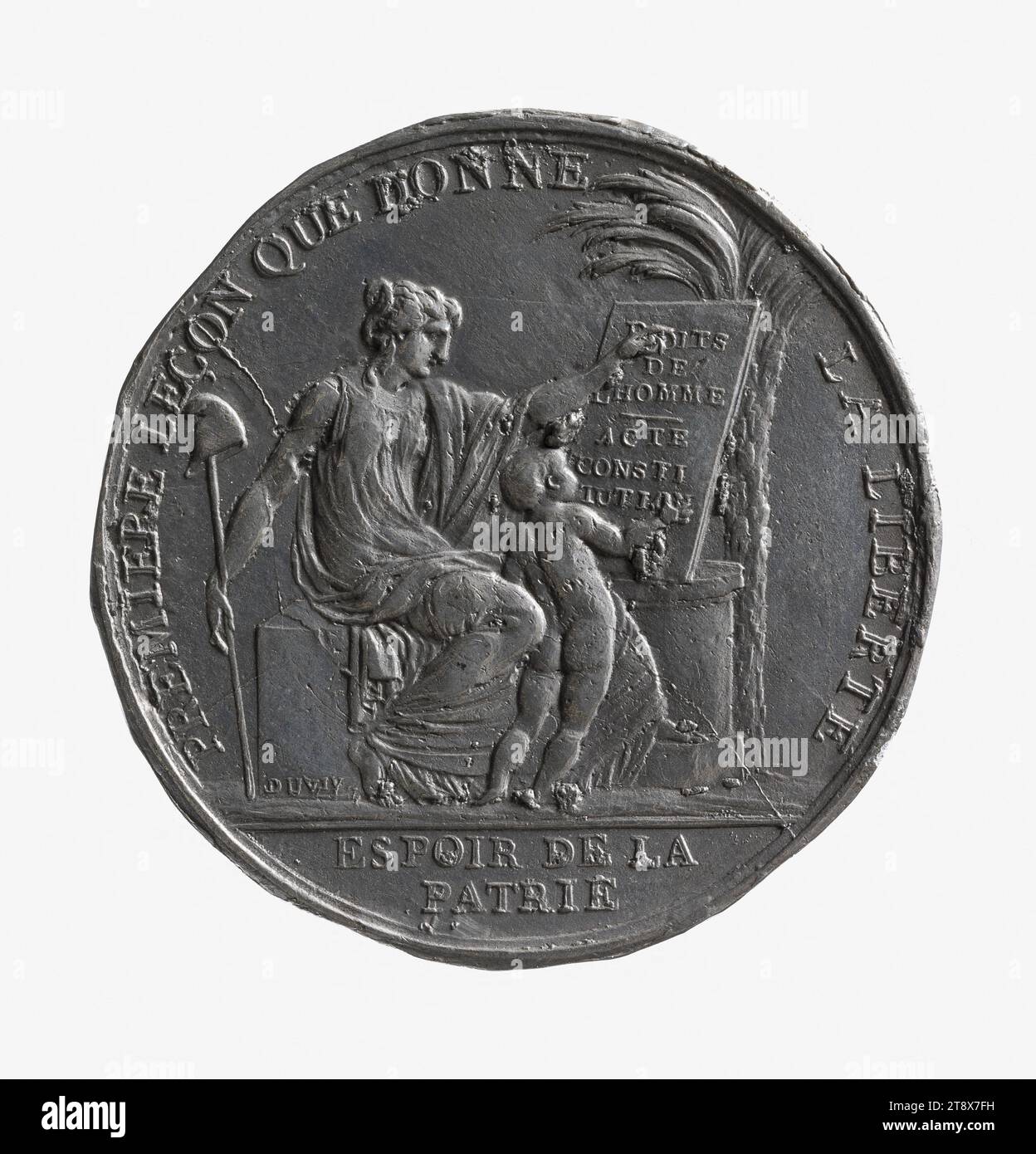 Price of the School of Sorèze, 1796, Duvivier, Jean, Engraver in medals, In 1796, Numismatics, Medal, Tin, Dimensions - Work: Diameter: 3.4 cm, Weight (type dimension): 6.53 g Stock Photo