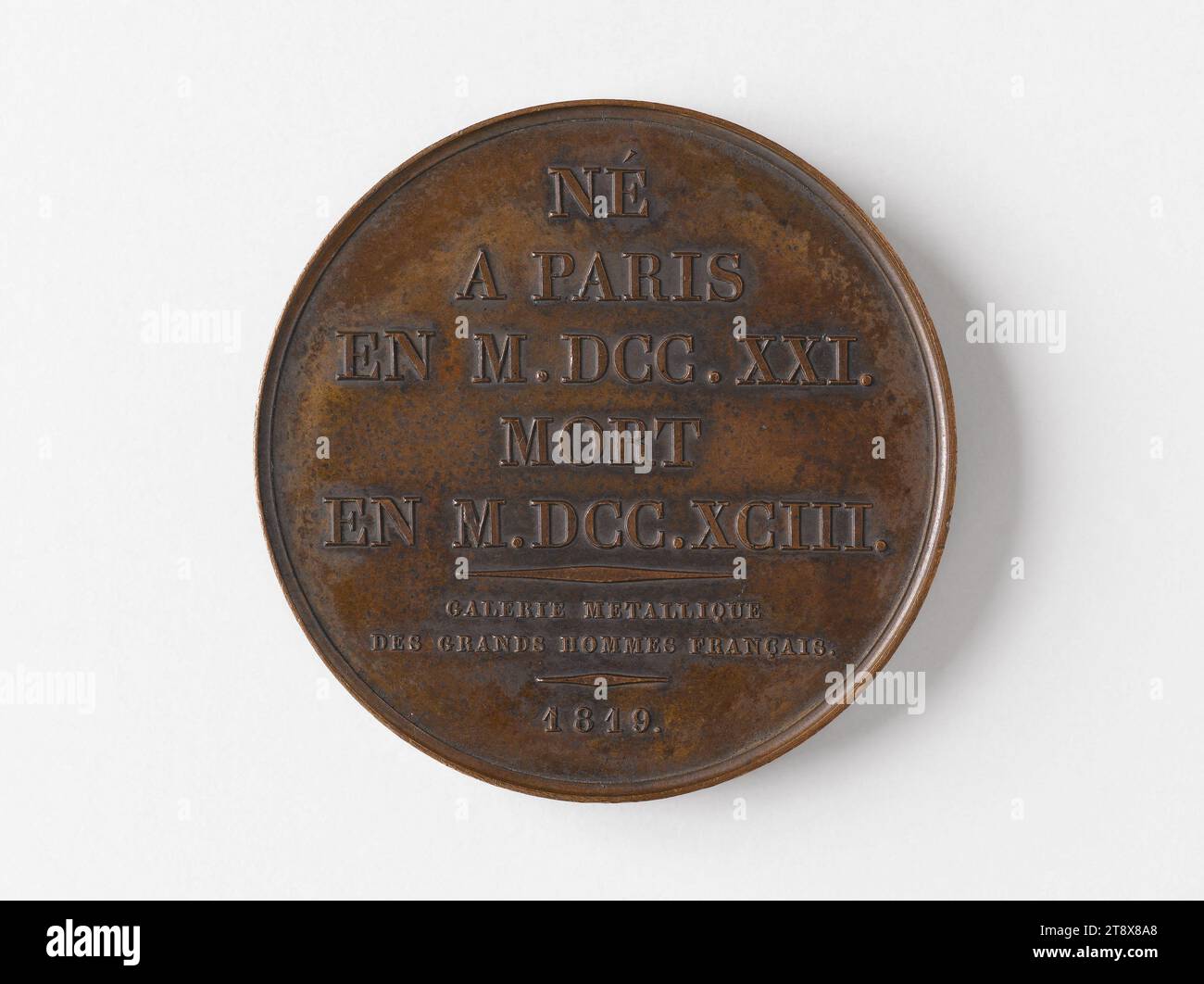 Chrétien-Guillaume de Lamoignon de Malesherbes (1721- 1794), 1819, Galle, André, Engraver in medals, Array, Numismatics, Medal, Dimensions - Work: Diameter: 4 cm, Weight (type dimension): 38.82 g Stock Photo