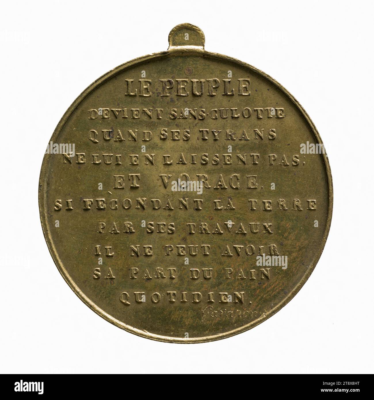 Homage of the people of Lyon to the people of Paris, April 16, 1848, Garapon, Engraver in medals, Array, Numismatics, Medal, Lyon, Dimensions - Work: Diameter: 3.6 cm, Weight (type dimension): 16.95 g Stock Photo