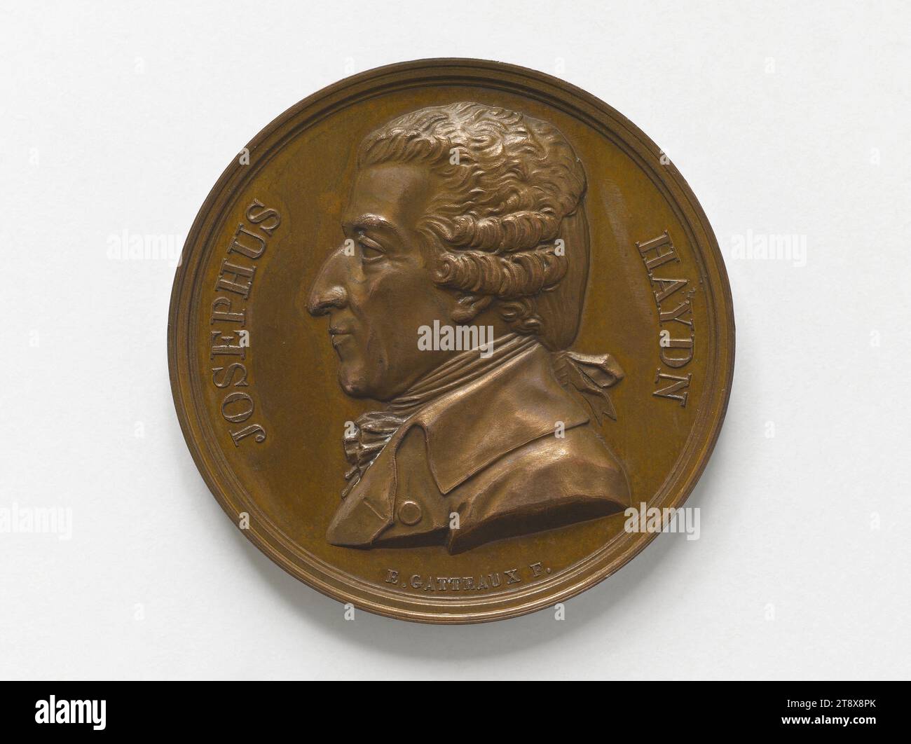 Franz Joseph Haydn (1732-1809), Austrian composer, after 1861, Gatteaux, Jacques-Edouard, Engraver in medals, Array, Numismatics, Medal Stock Photo
