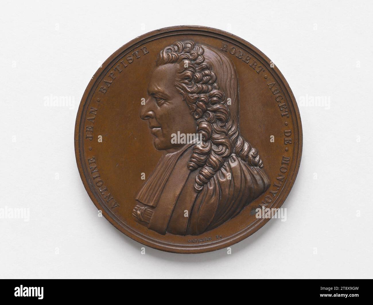 Medal awarded to Louis-Gabriel Mathieu dit Boisdoux, boatman from Montereau, recipient of the Montyon prize, virtue prize founded by Jean-Baptiste Antoine Auget, baron of Montyon (1733-1820), 1840, Gayrard, Raymond, In 1840, Numismatics, Medal, Dimensions - Work: Diameter: 5.2 cm, Weight (type dimension): 61.78 g Stock Photo