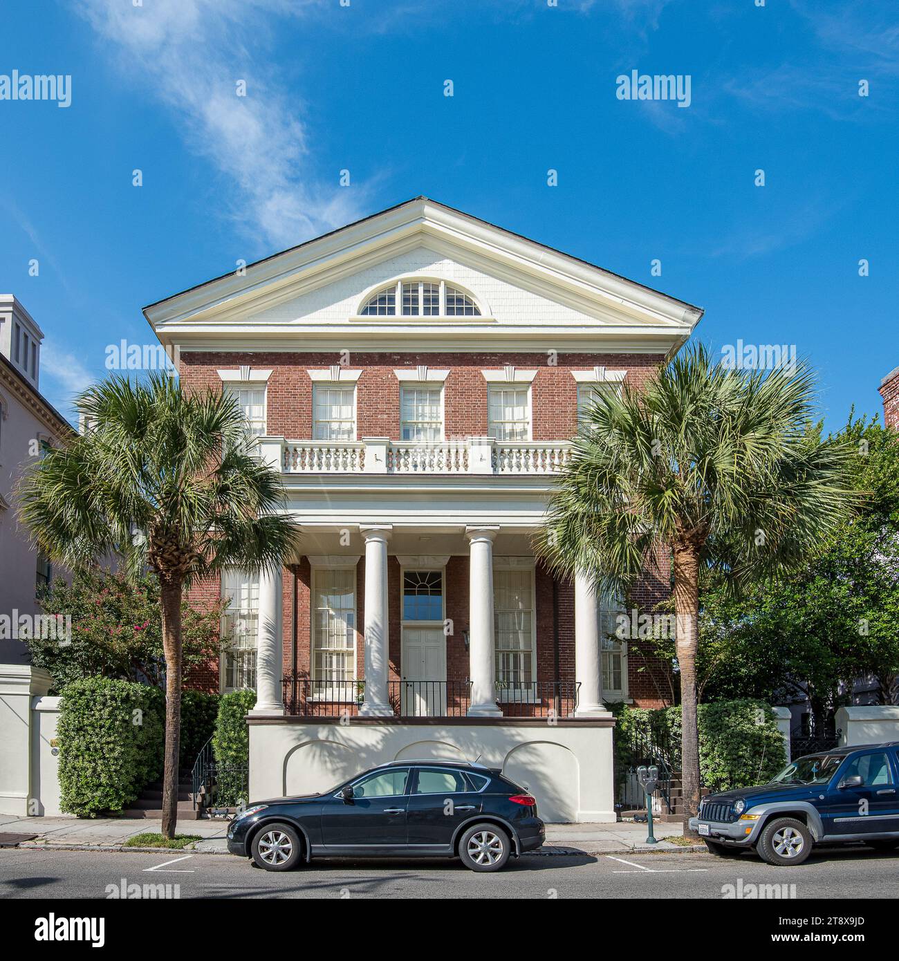 Colonel Thomas Pinckney House (1829) in Charleston, SC is an example of historic residential architecturein Charleston, SC Stock Photo