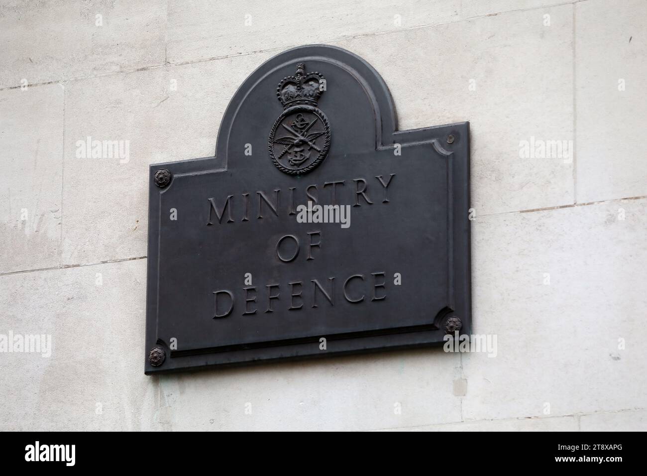 London, UK – November 21, 2023: Entrance to the UK Ministry of Defence, central London Stock Photo