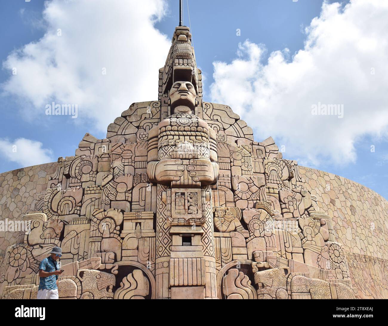 Closeup of Monument To the Fatherland in yukatan in mexico also called as Monumento a la Patria Stock Photo