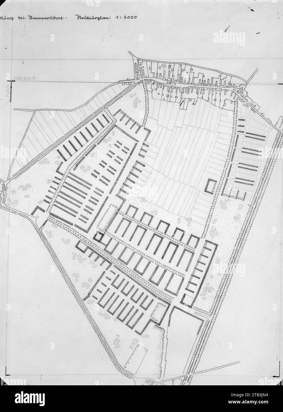 Structure Plan Of A Planned Large Housing Estate Near Stammersdorf by-ignacio-darras-water-architecture-architecture-drawing-plan