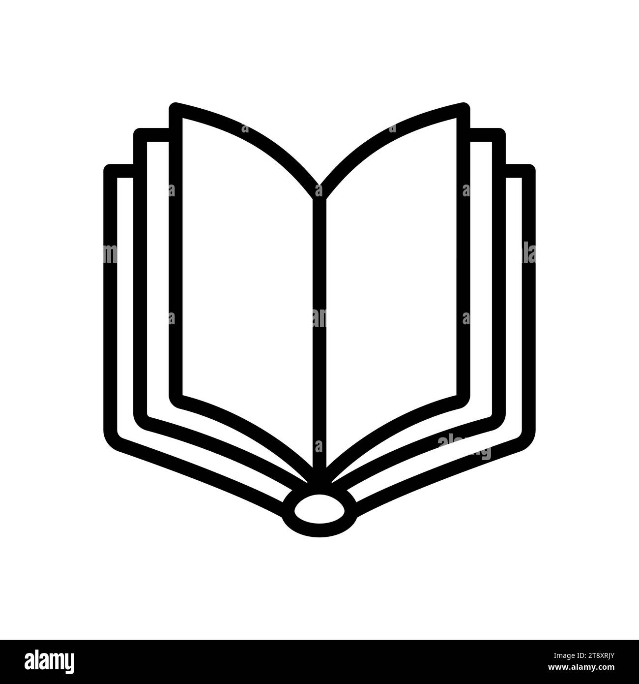 Book icon. Black linear book icon isolated on a white background ...