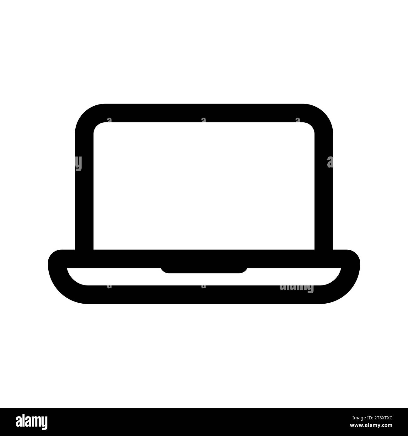 Laptop icon. Black notebook icon in flat style. Computer symbol. Vector