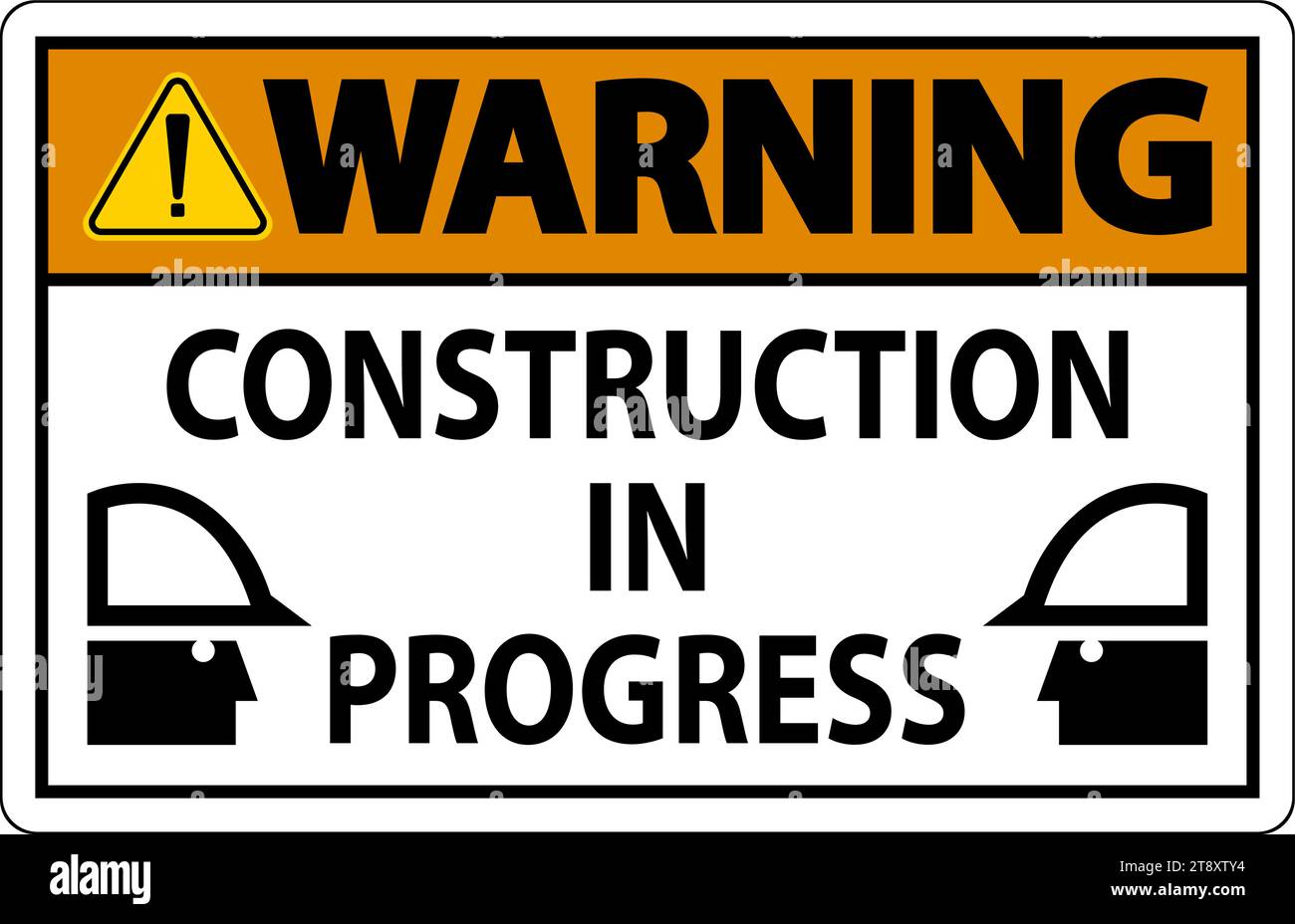 Warning Sign Construction In Progress Stock Vector