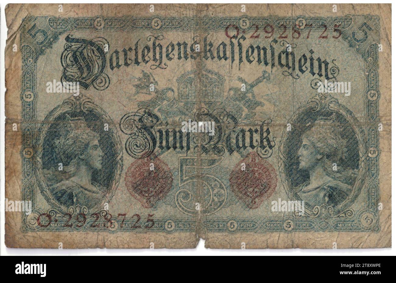 Darlehnskassenschein, 5 Mark, Reichsschuldenverwaltung (18201955