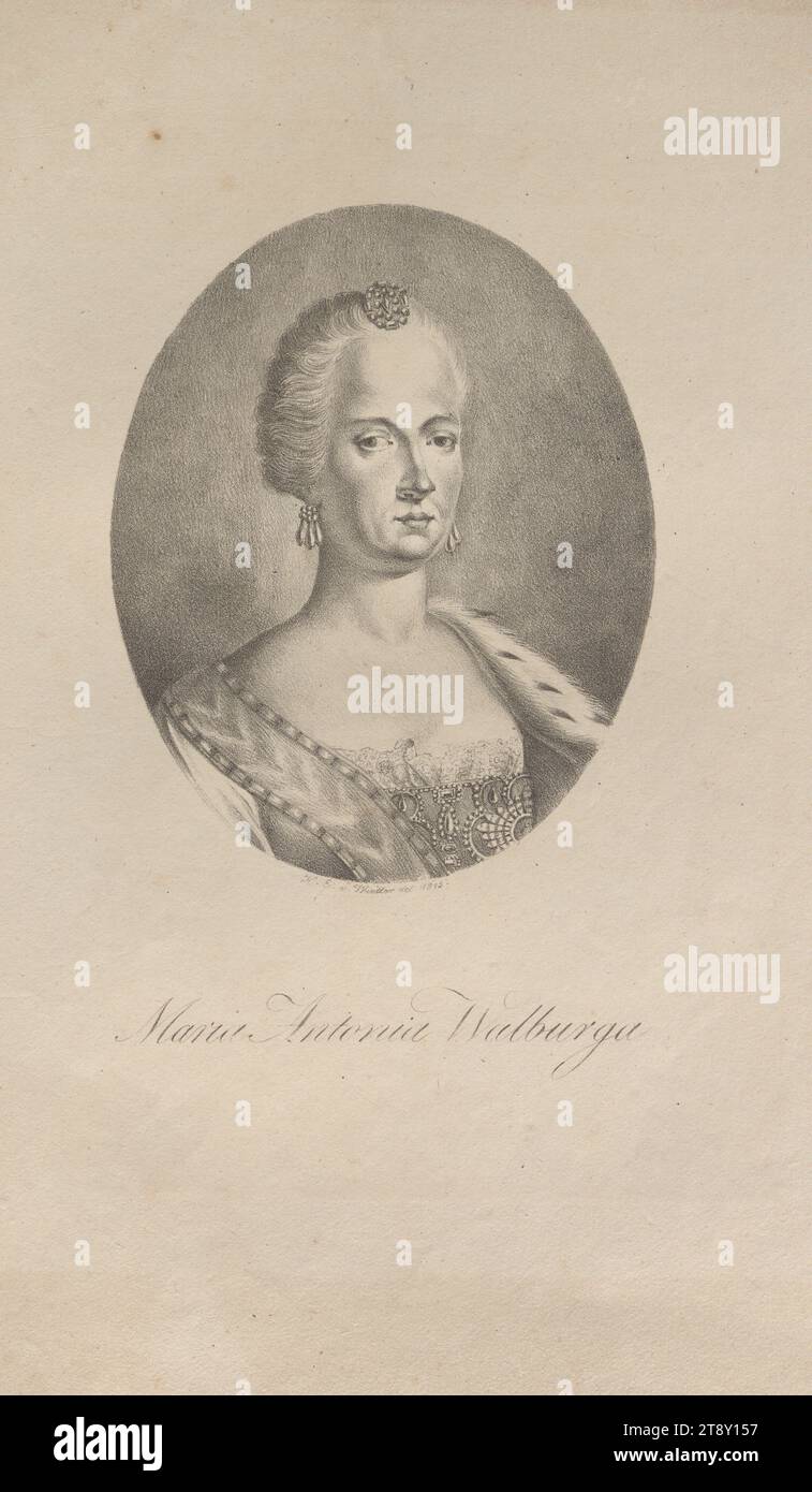Maria Antonia Walpurgis, daughter of Elector Karl Albrecht of Bavaria, patron of the arts and composer, painter and poet, Heinrich Eduard von Wintter (1788-1829), Artist, 1815, paper, lithograph, height 40 cm, width 24, 1 cm, Inscription, 'H. E. v. Wintter del. 1815.', title handwritten on reverse, Fine Arts, Music, Aristocracy, Estate Constantin von Wurzbach, portrait, man, composer, musician, writer, poet, author, portrait, self-portrait of painter, The Vienna Collection Stock Photo