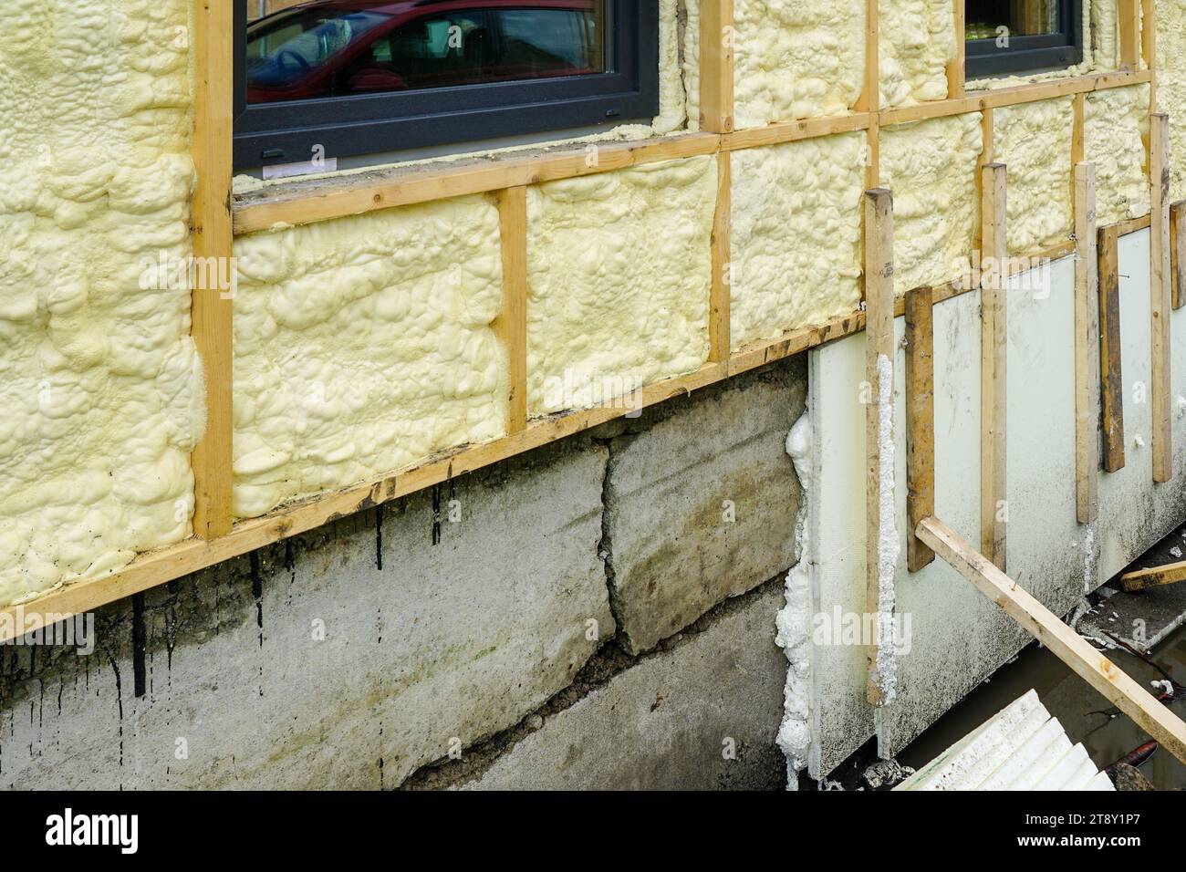Thermal insulation of the concrete foundation of the residential house