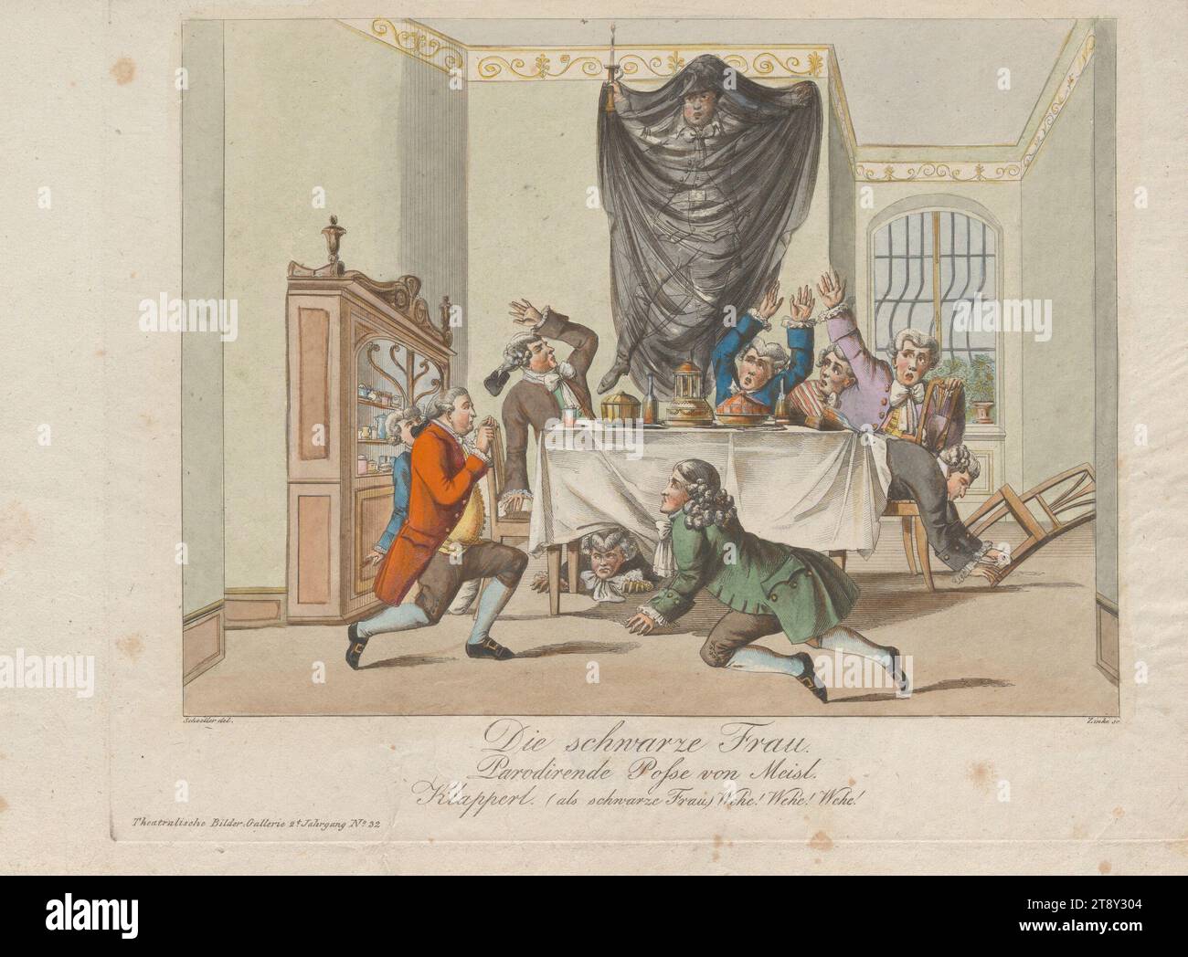 Parodic The black woman, parodic farce by Meisl (Theatralische Bilder-Gallerie ...