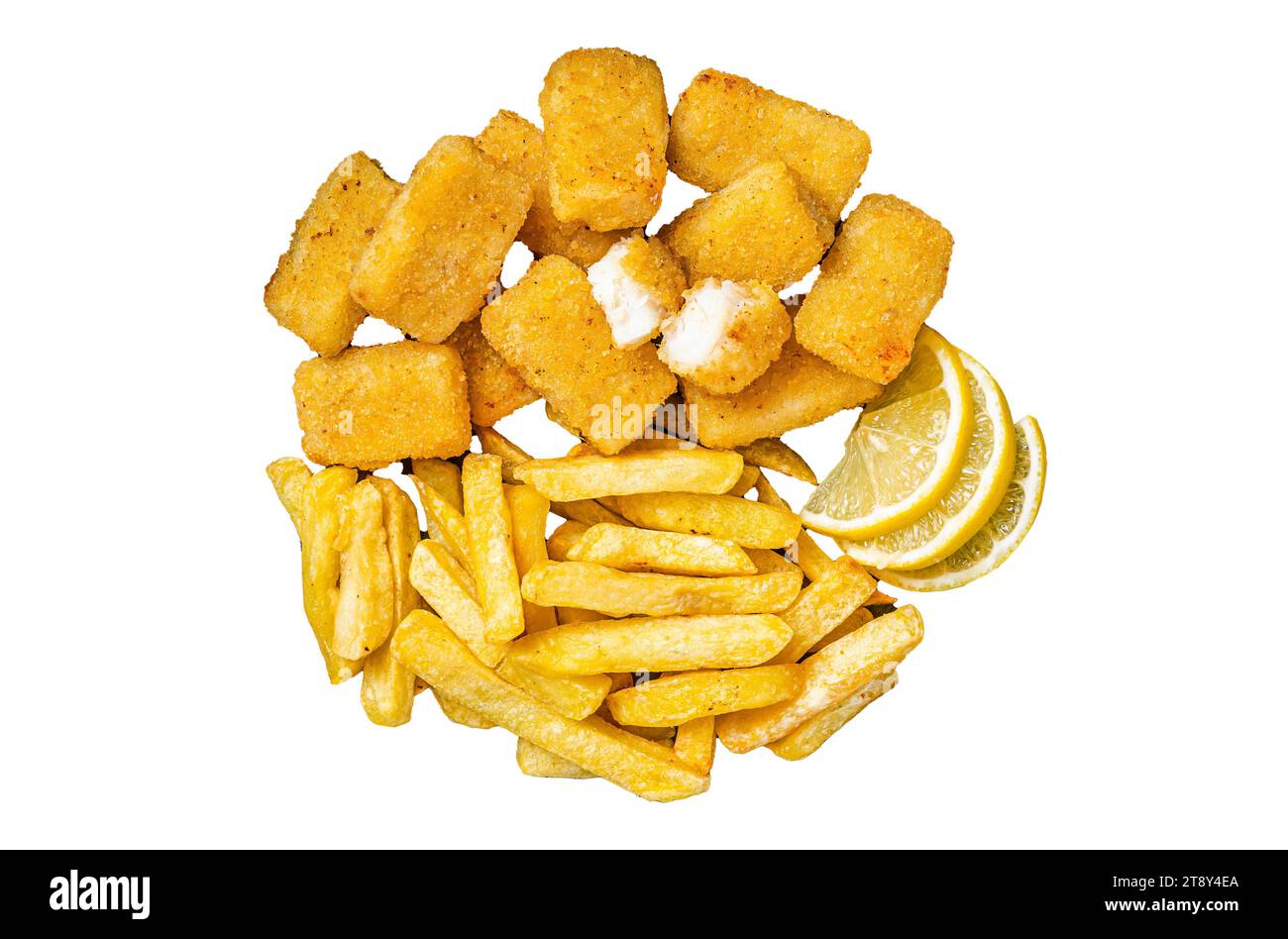 Fish And Chips, Fish Sticks With French Fries In A Steel Tray With 