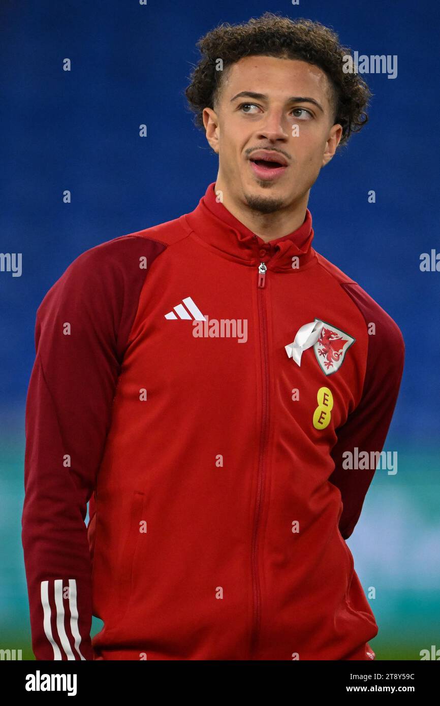 Ethan Ampadu of Wales arrives ahead of the UEFA Euro Group D Qualifier