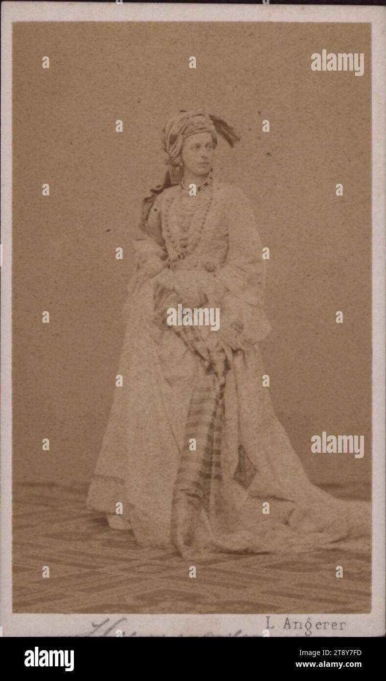 Unknown lady (noblewoman), in 'oriental' costume, Ludwig Angerer (1827-1879), Photographer, Date around 1860, supporting cardboard, albumen paper, height×width 10×6, 1 cm, portrait, woman, The Vienna Collection Stock Photo