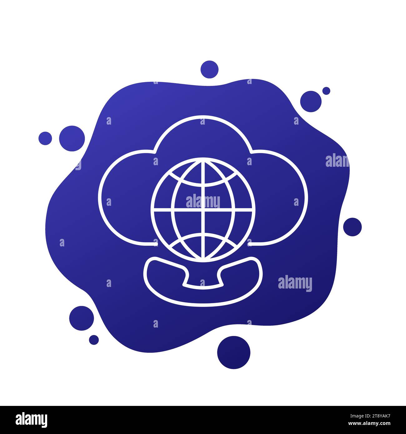 Voip telephony, roaming call line icon, vector Stock Vector