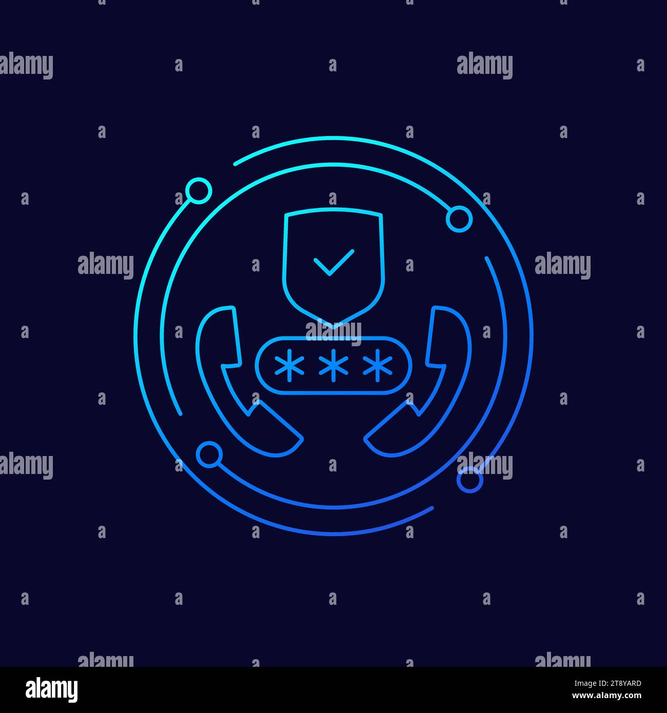 Encrypt phone calls icon, linear design Stock Vector