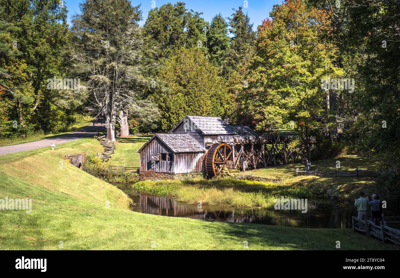 View of Mabry Mill, Blue Ridge Parkway, Virginia, USA Stock Photo