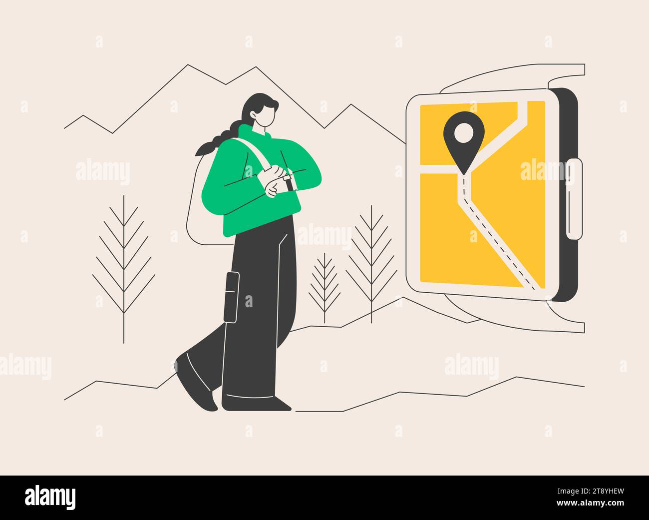 Smartwatch navigation abstract concept vector illustration Stock Vector ...