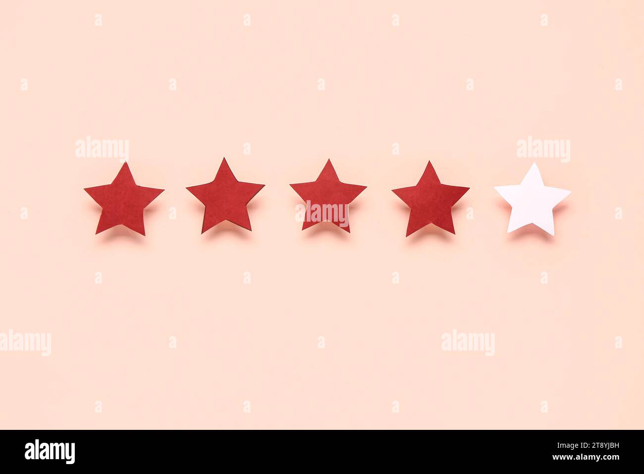 Four Out Of Five Stars Rating On Pink Background Customer Experience Four Out Of Five Stars Rating On Pink Background Customer Experience