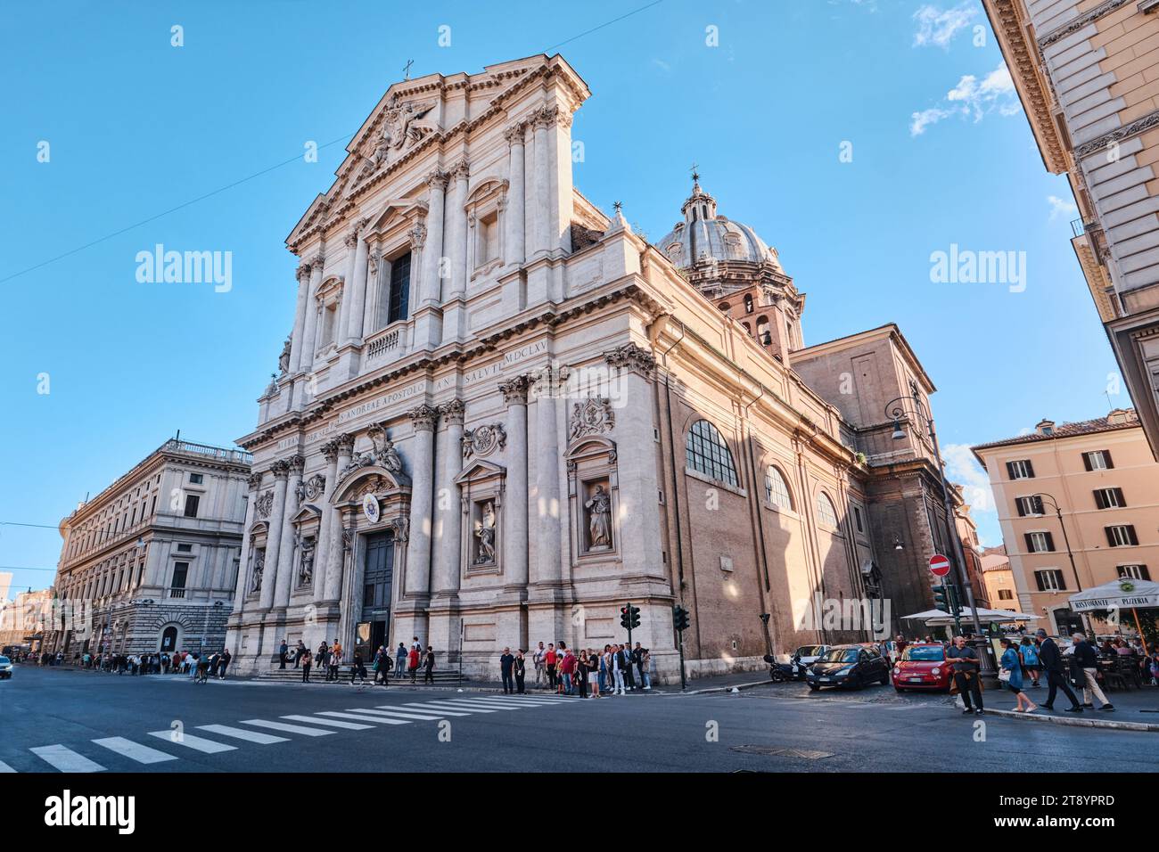 Rome, Italy - October 29 2023: Sant'Andrea della Valle church and citylife Stock Photo