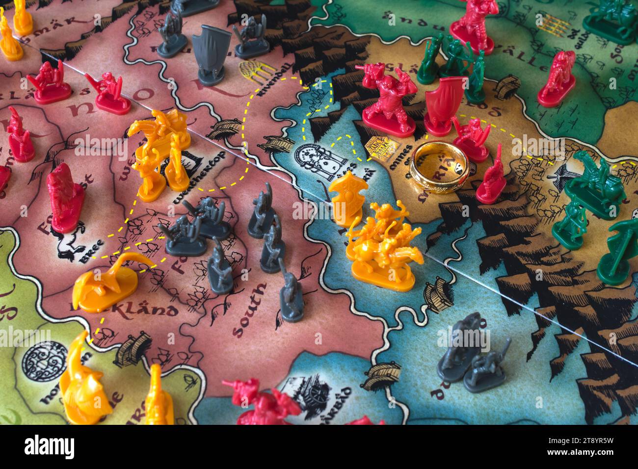 Lord of the rings risk strategy board game trilogy edition with color pawns Stock Photo Alamy