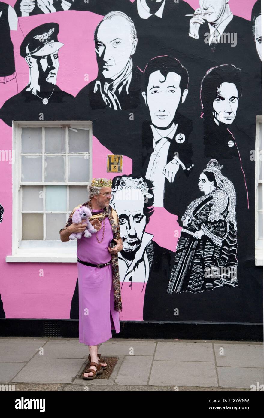Chelsea Arts Club London UK. Members gather outside the newly decorated