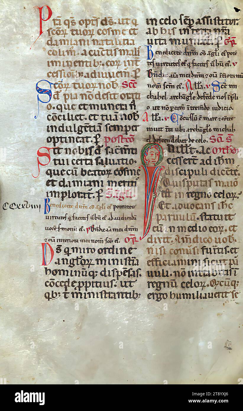The St. Francis Missal, Initial 'I' with angel's head, Known today as ...