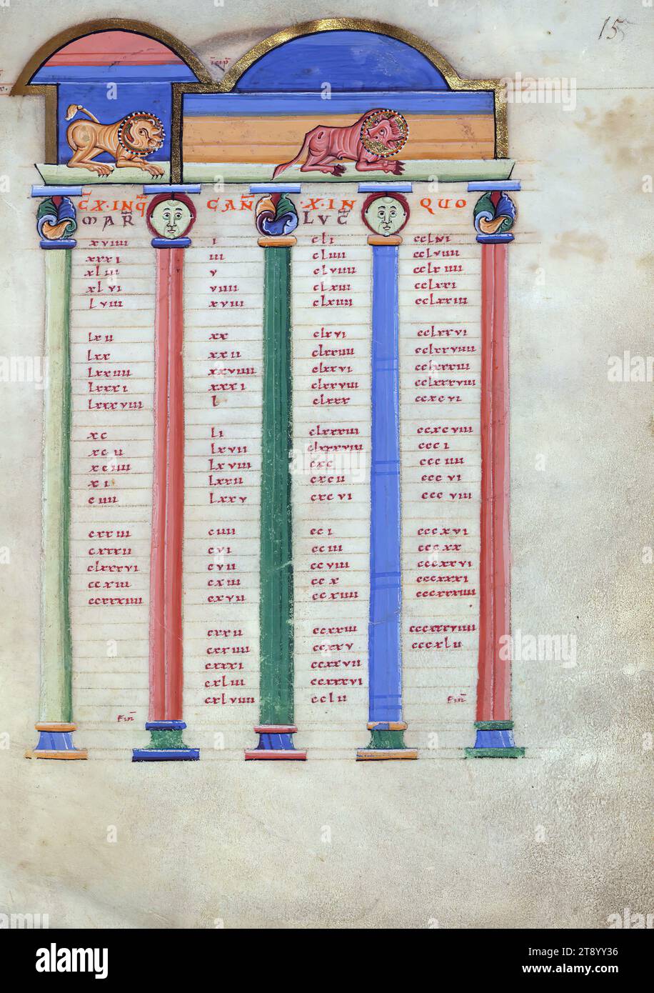 Illuminated Manuscript, Reichenau Gospels, Canon table, This Gospel ...