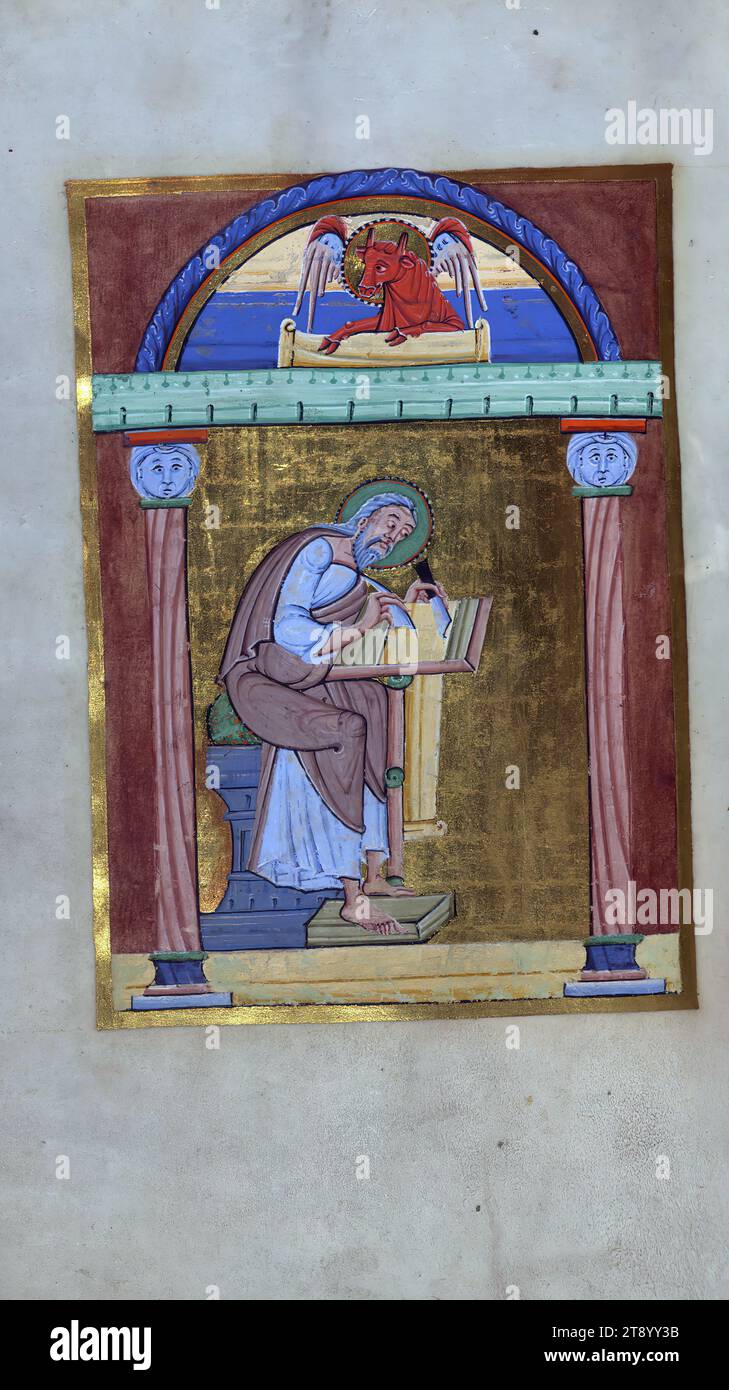 Illuminated Manuscript, Reichenau Gospels, Evangelist portrait of Luke