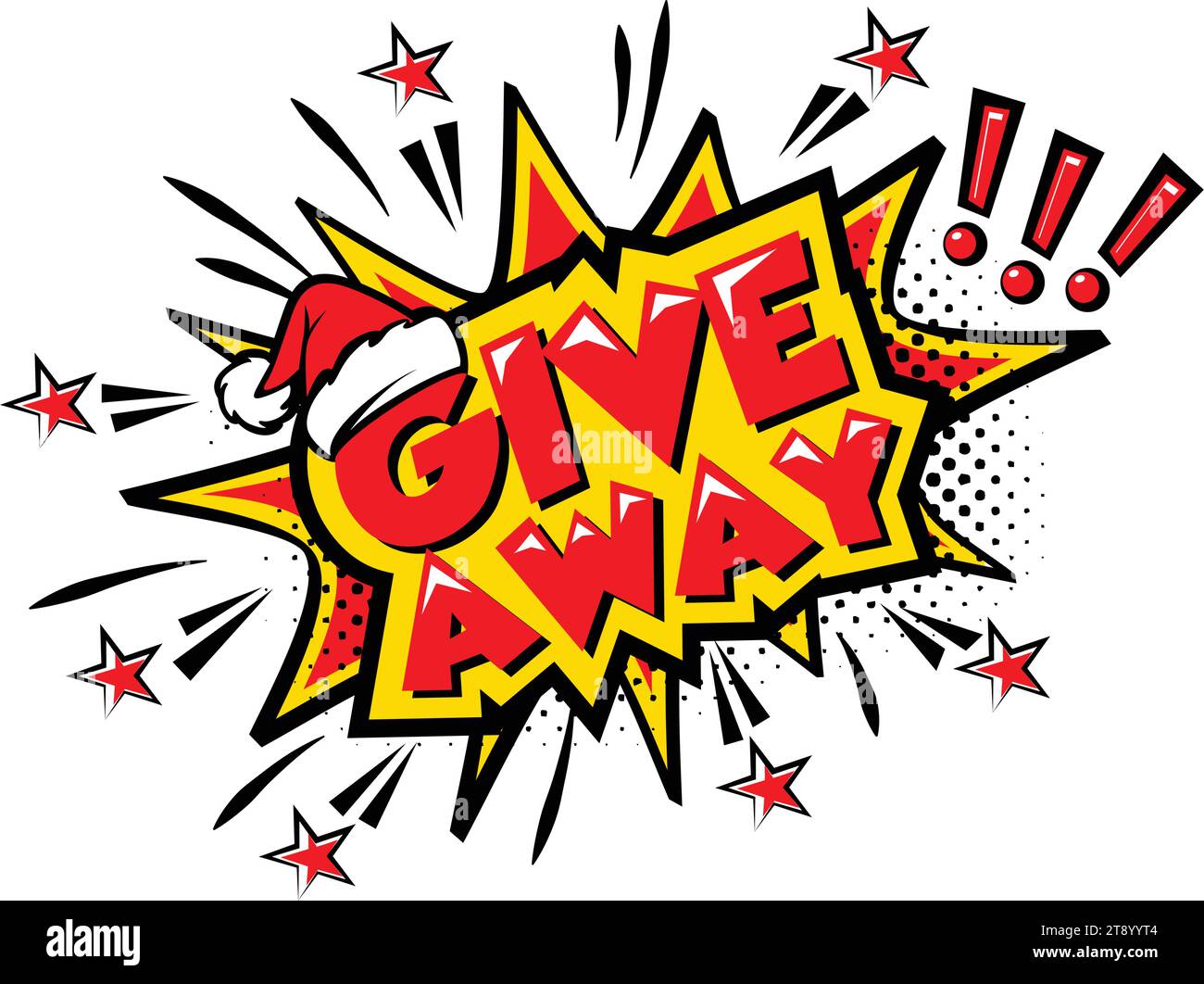 Giveaway Christmas sticker in comic style. Announcement of competition ...