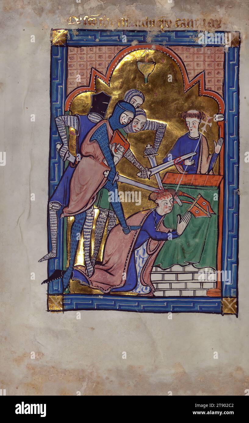 Carrow Psalter, Martyrdom of Thomas Becket, This English manuscript was ...