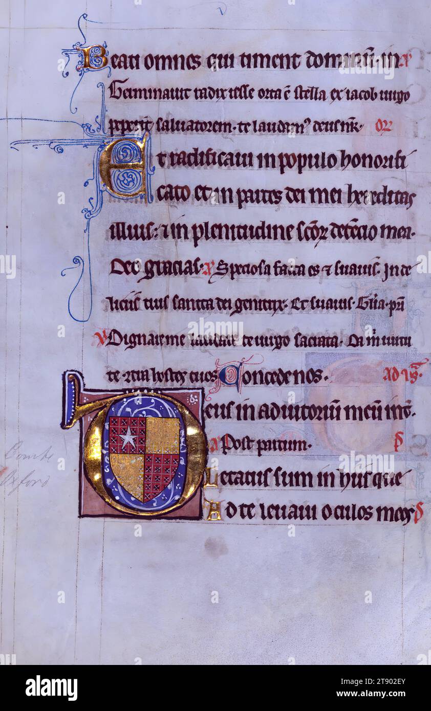 Carrow Psalter, Arms of the Earl of Oxford, This English manuscript was