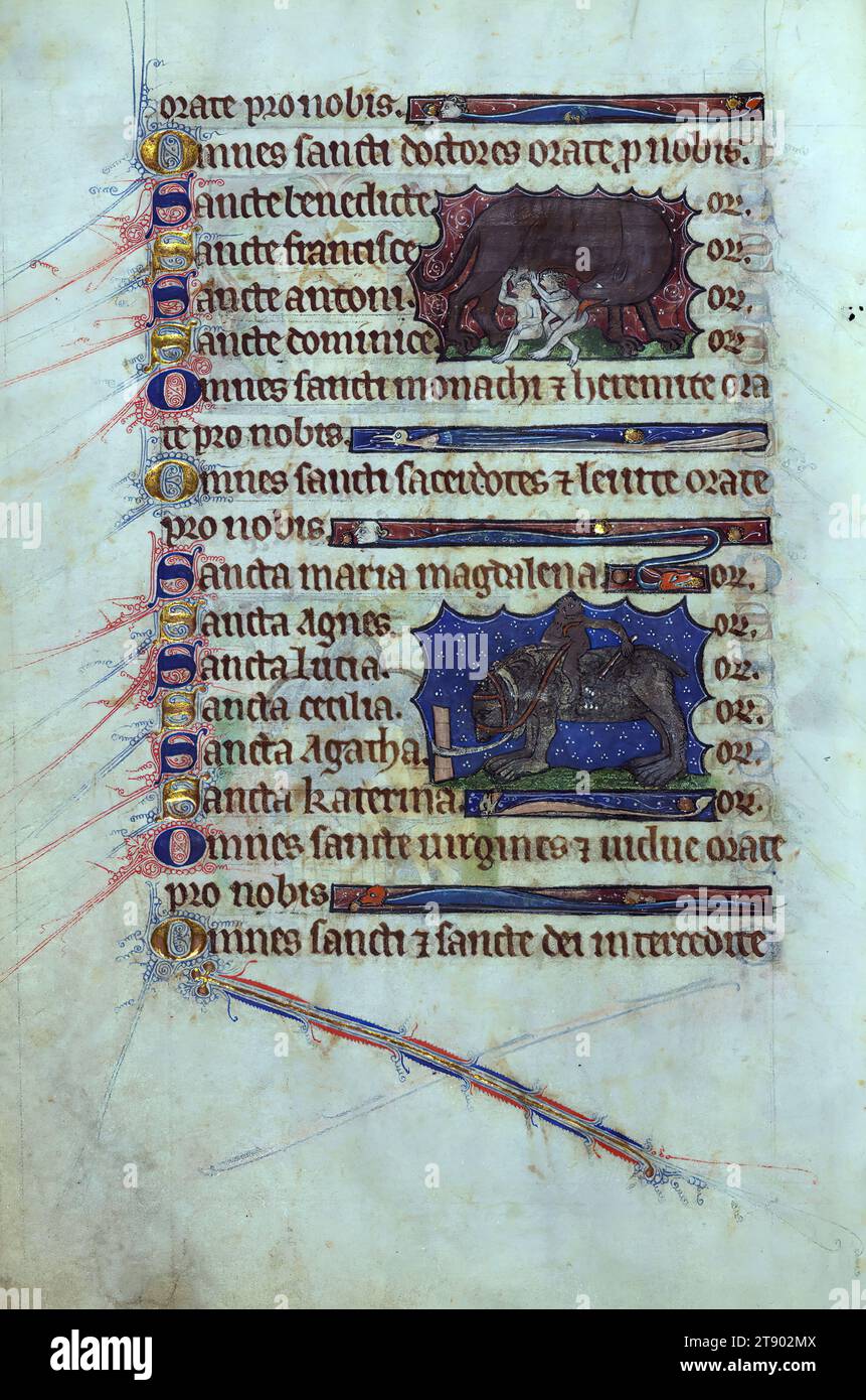 Book of Hours, Romulus and Remus, and Ape riding Bear, This is a finely