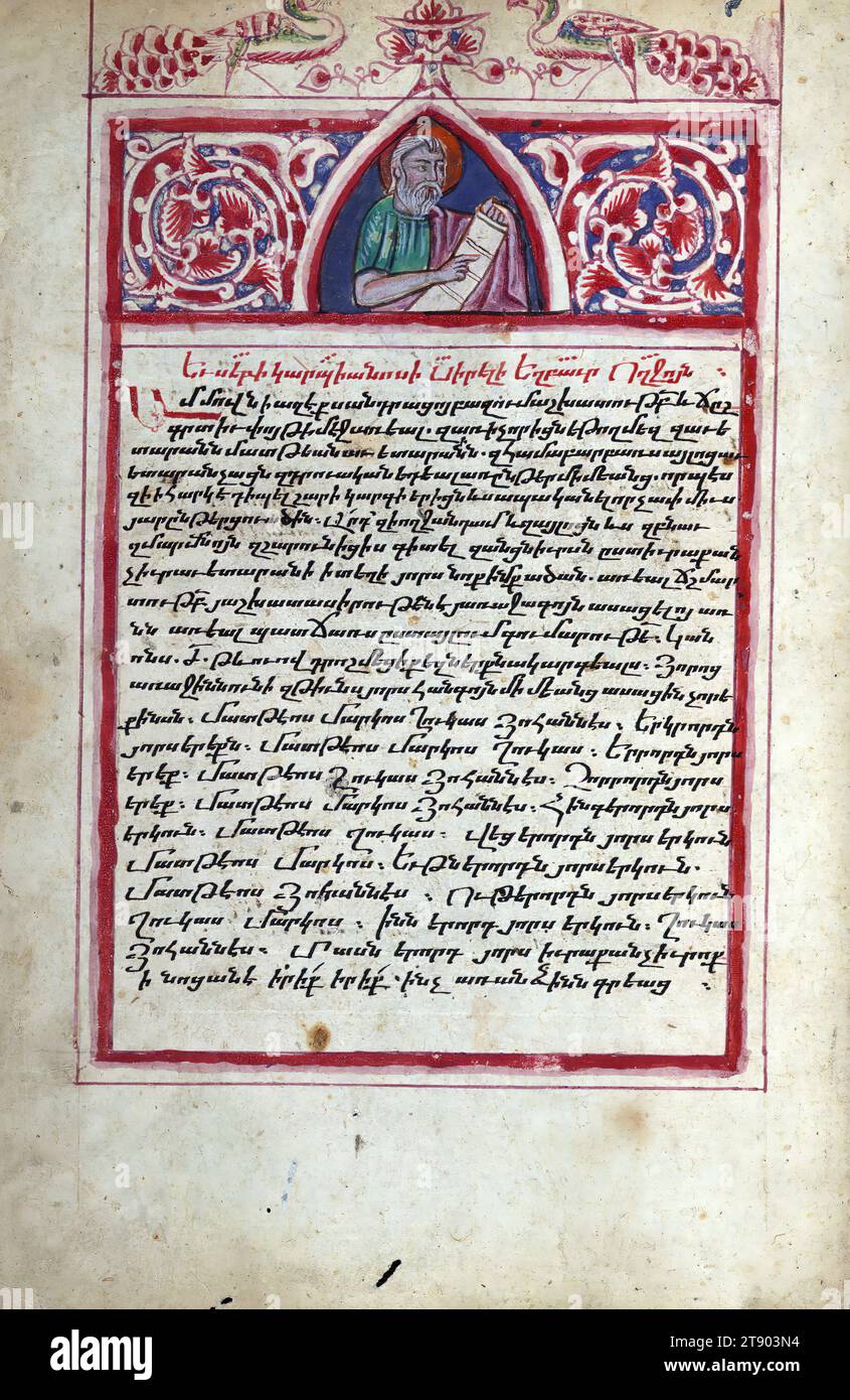 Silver Gospels, Decorated page with image of Eusebius, This Gospels ...